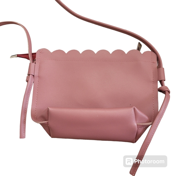 Dusty pink leather purse with embroidery - Picture 4 of 5